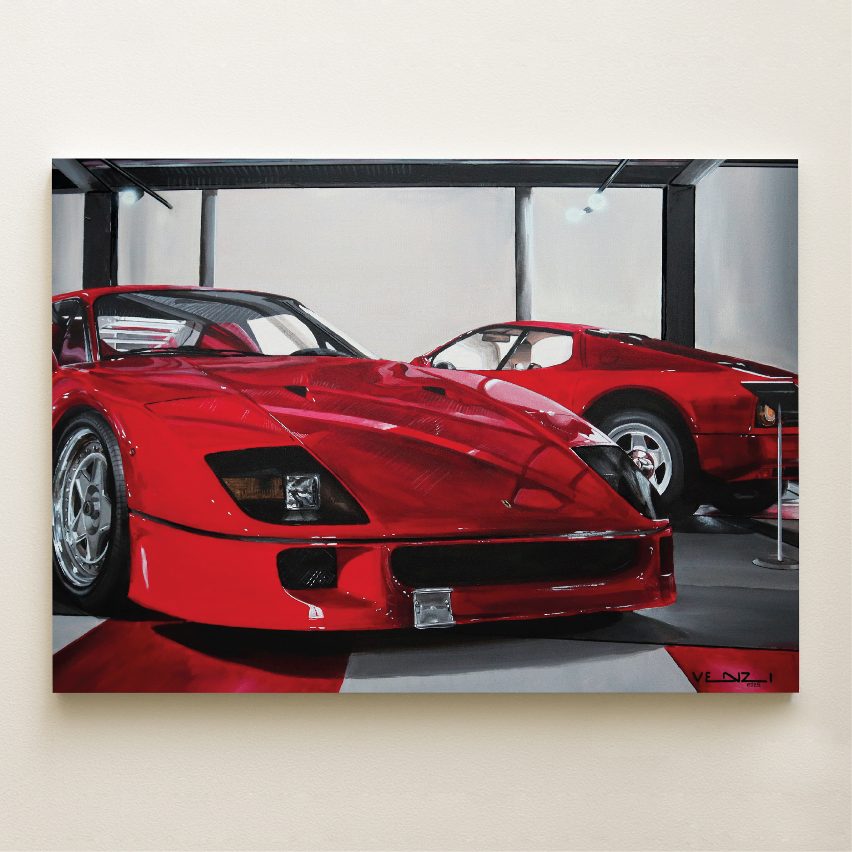 Peinture originale Ferrari F40 – tableau automobile