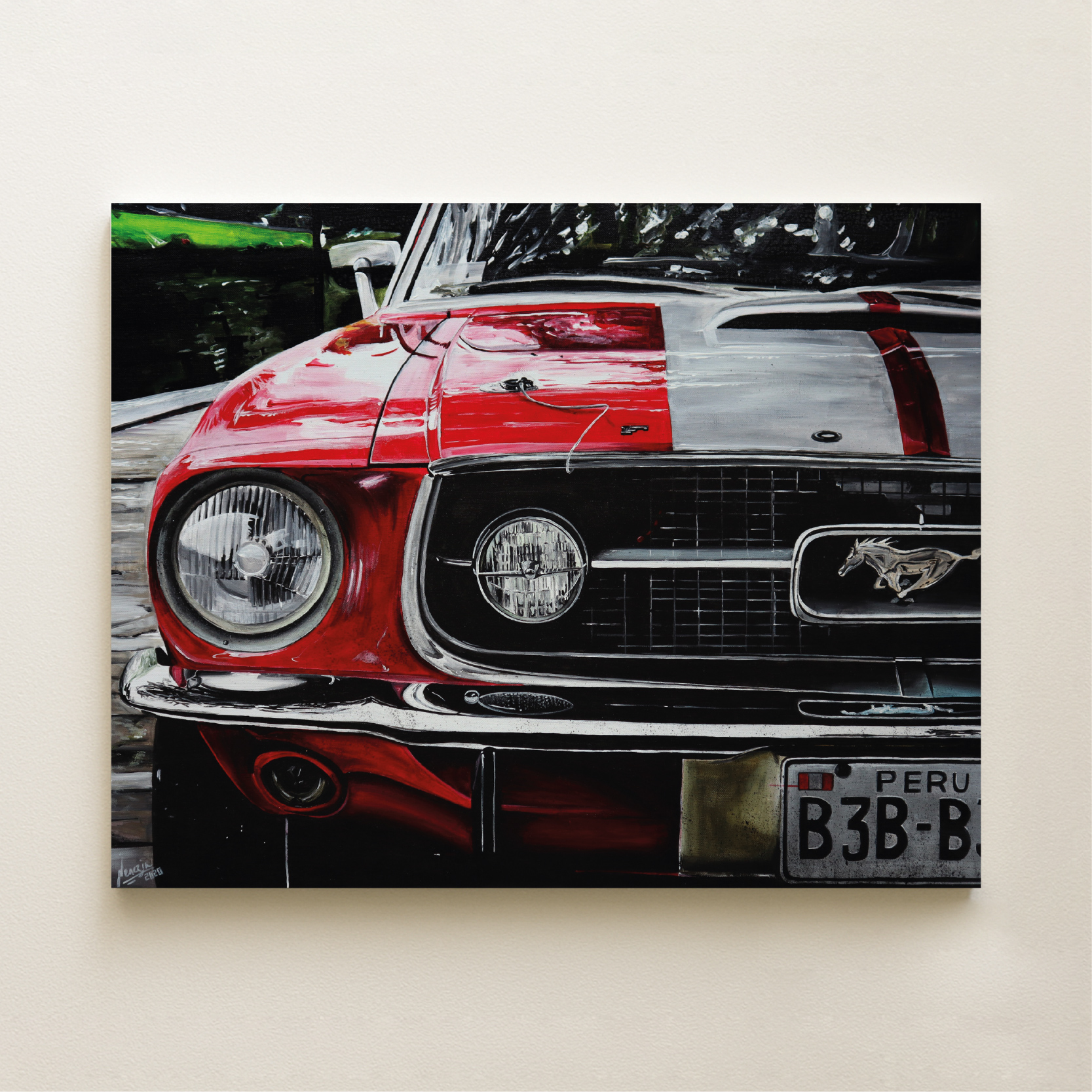 Peinture originale Ford Mustang – tableau automobile
